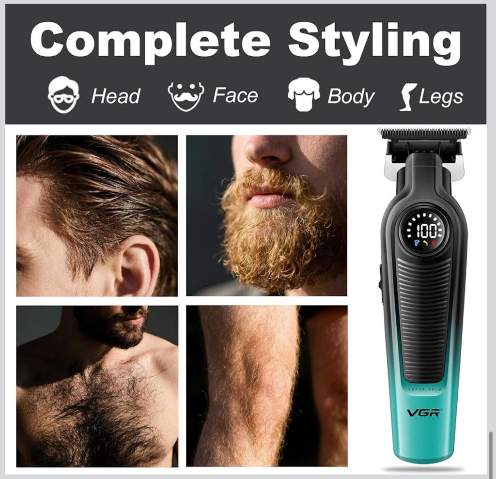 Man using the VGR V-996 trimmer on his beard