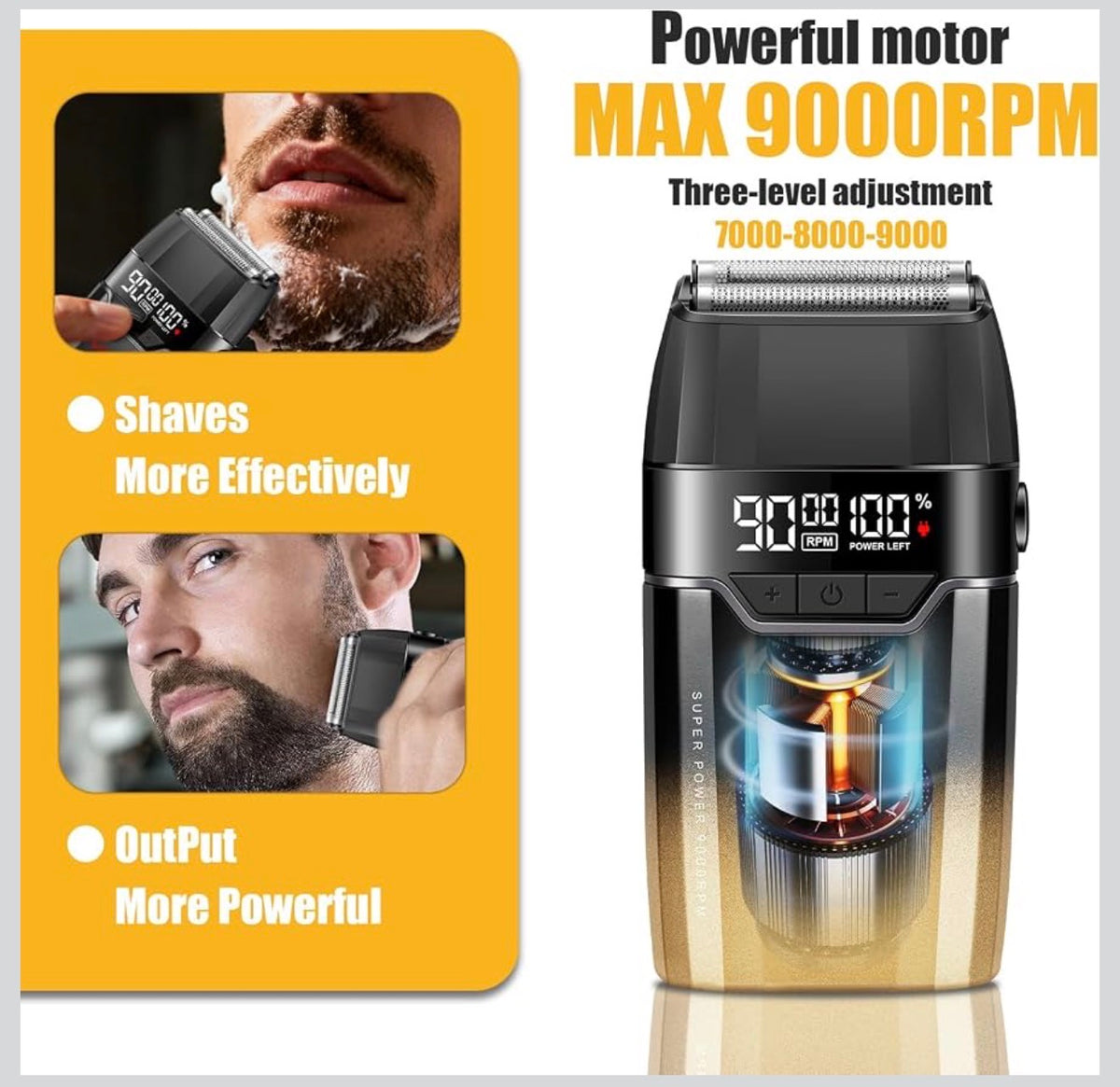 VGR V-308 foil shaver with box, cover, brush and USB cable