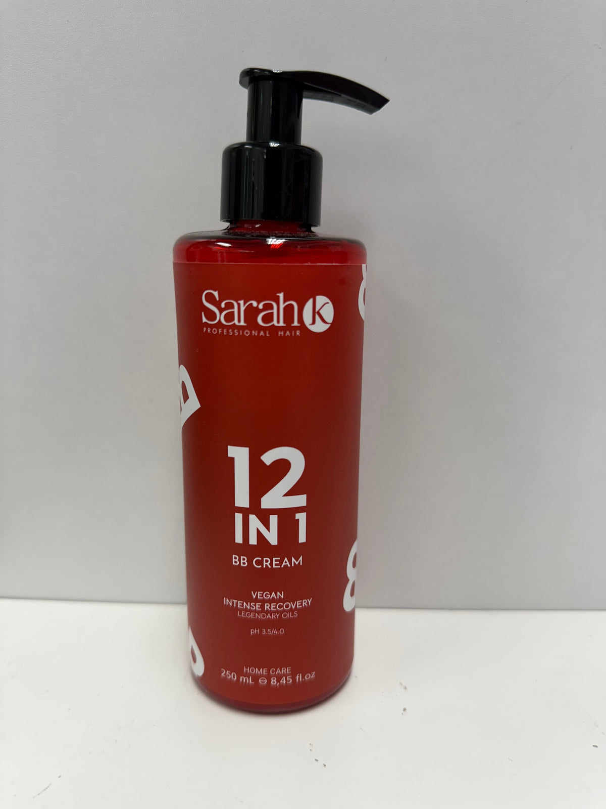 Sarah K 12 in 1 BB Cream 250ml red pump bottle front view