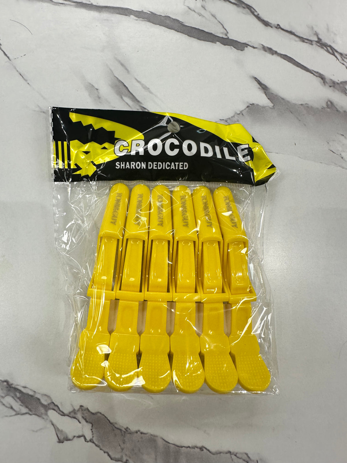 Crocodile hair clips pink 6-pack
