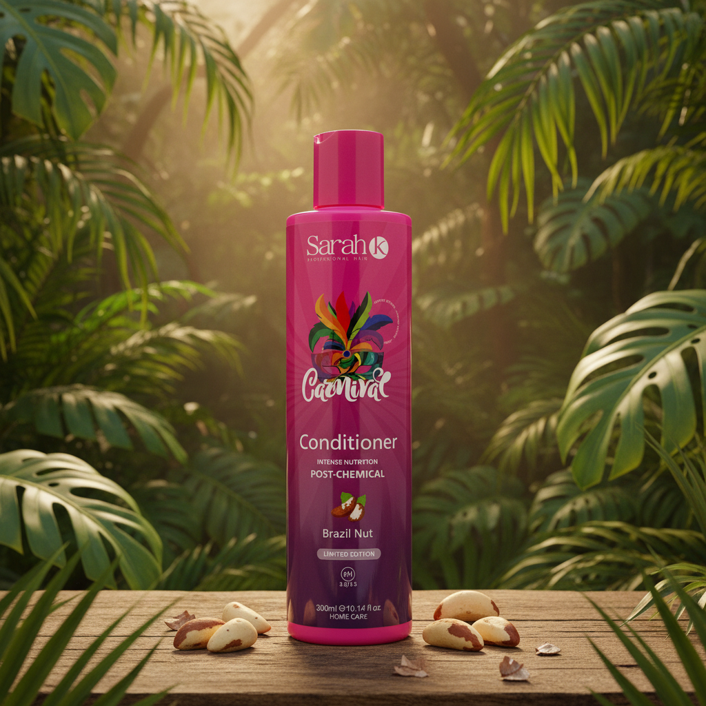 Sarah K Carnival Conditioner with tropical rainforest background