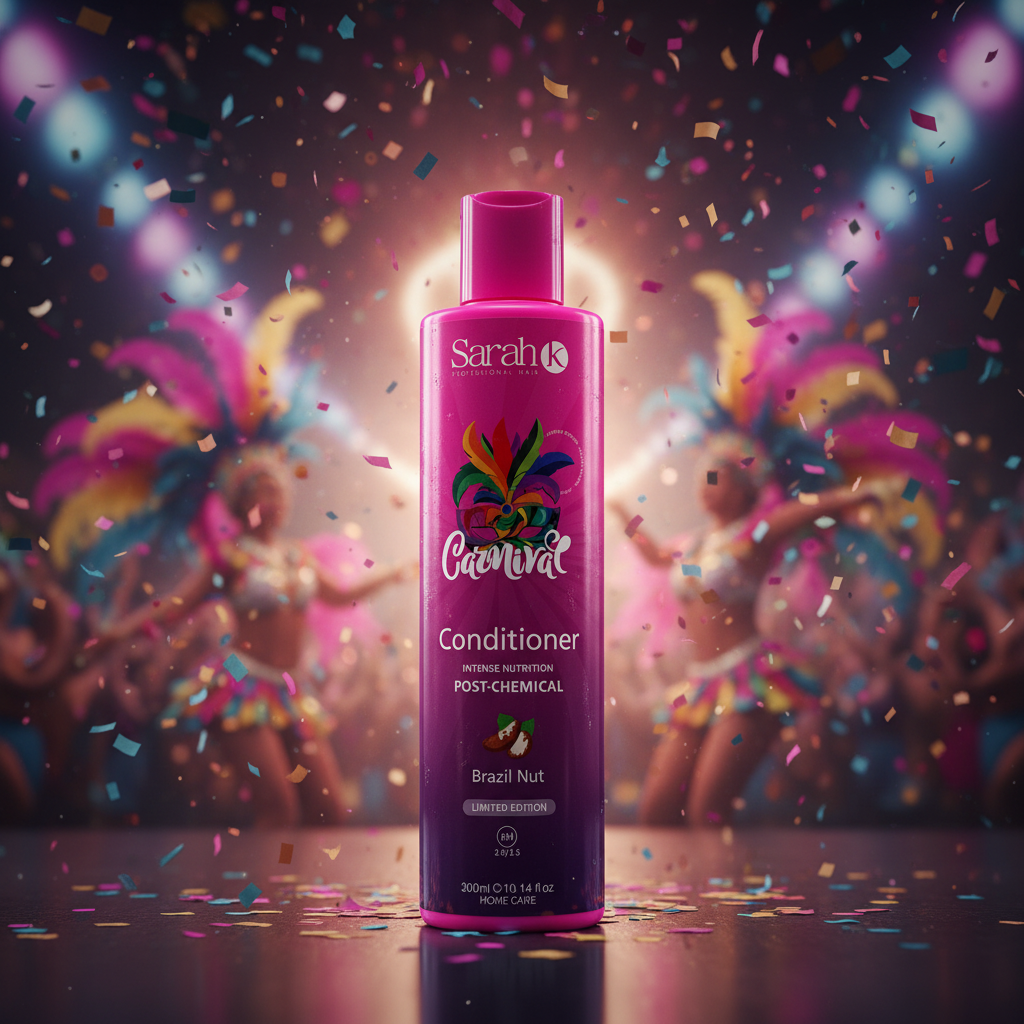 Sarah K Carnival Conditioner with vibrant carnival celebration background