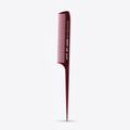 Burgundy Krest Goldilocks-5 rat tail comb on white background
