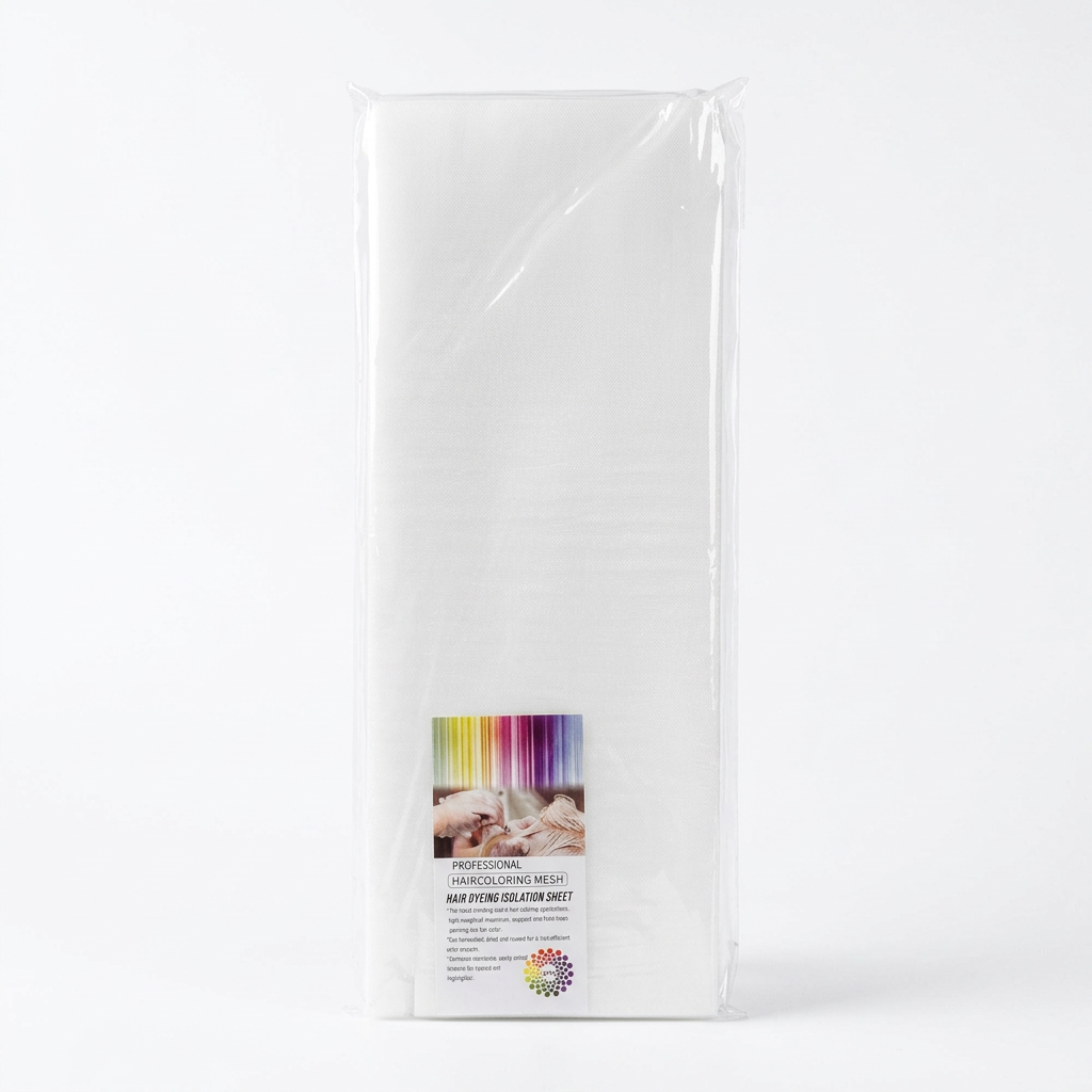 Large professional haircoloring mesh isolation sheets package on white background