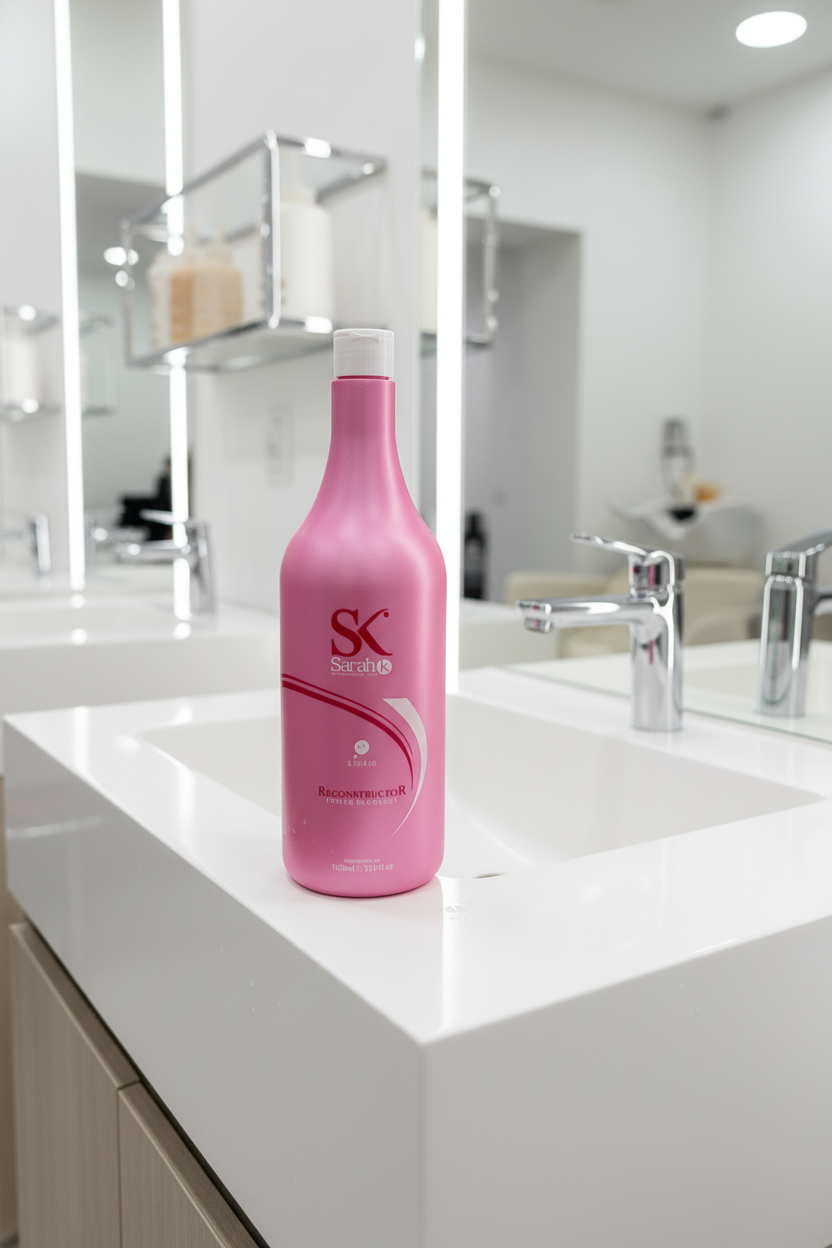 Sarah K Treatment Reconstructor at salon wash basin