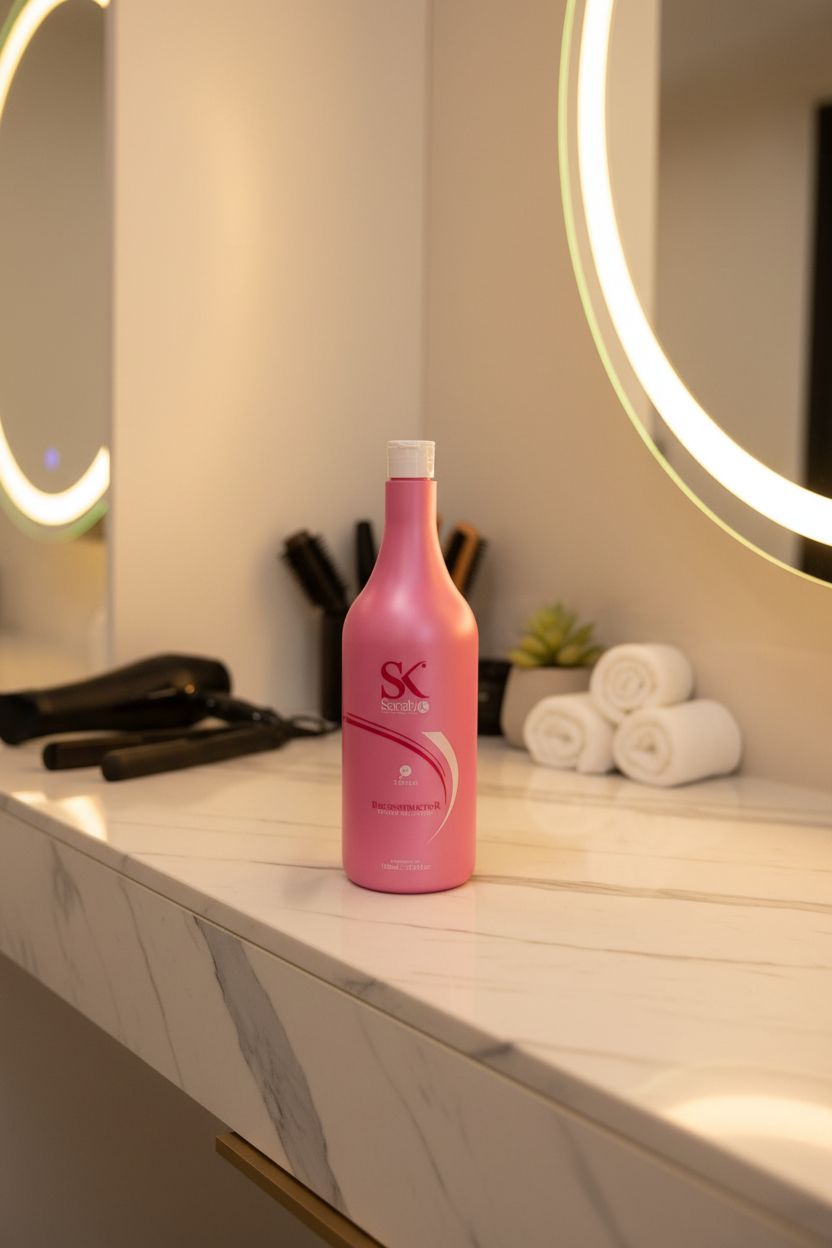 Sarah K Treatment Reconstructor on salon vanity