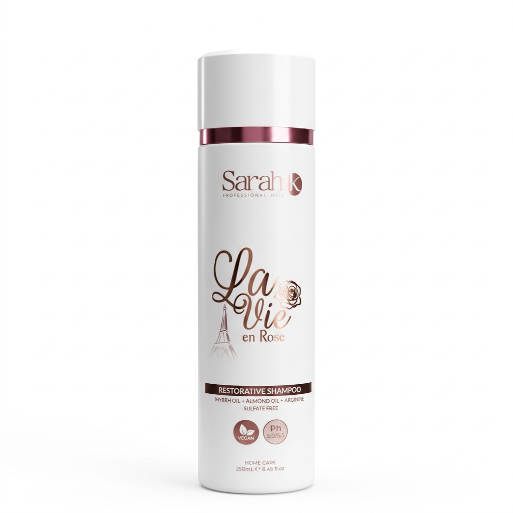 La Vie en Rose Restorative Shampoo on white